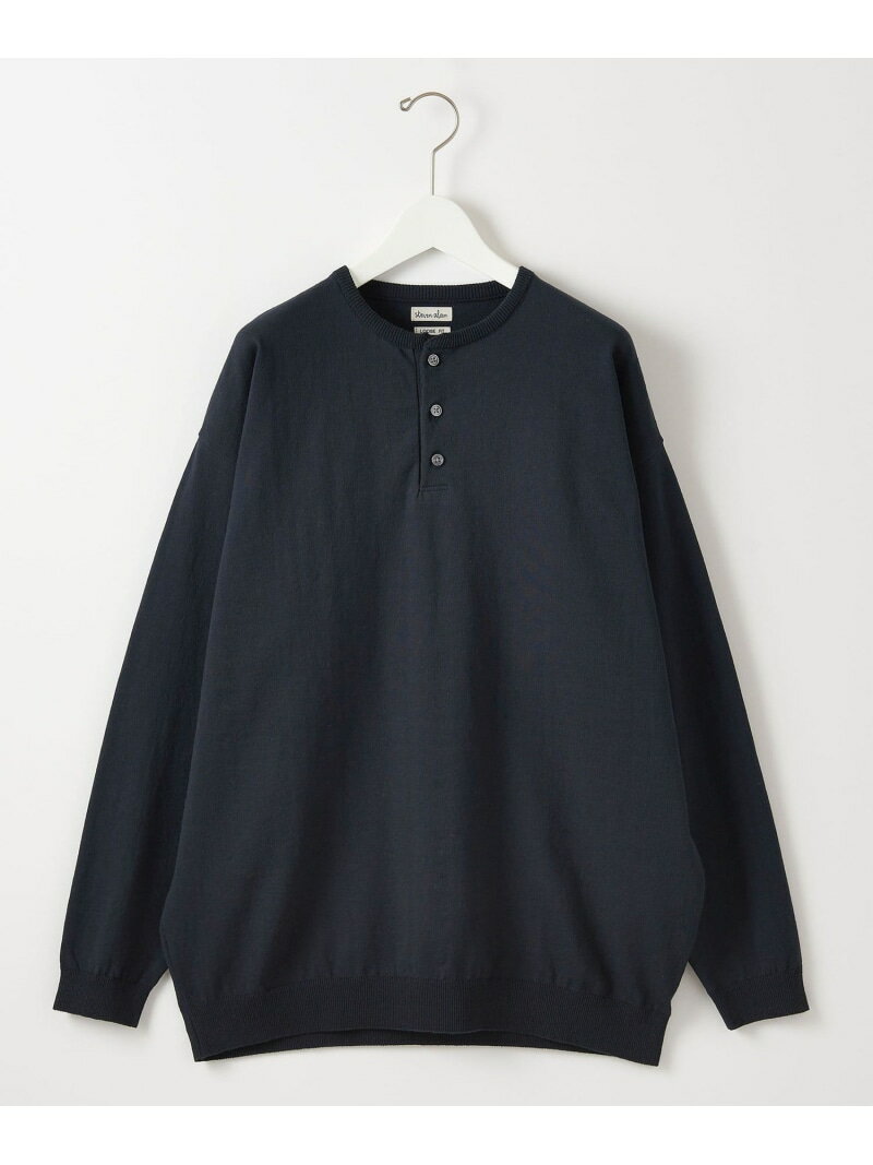 ySALE^50%OFFzSteven Alan Steven Alan KUBO HENLEY NECK LONG SLEEVE KNIT -LOOSE/jbg iCebhA[Y AEgbg gbvX jbg lCr[ O[ x[WyRBA_Ezyz