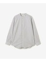 Bshop Gymphlex | コットン 長袖バンドカラーシャツ STRIPE MEN ビショップ トップス シャツ・ブラウス グレー ブルー【送料無料】(4)