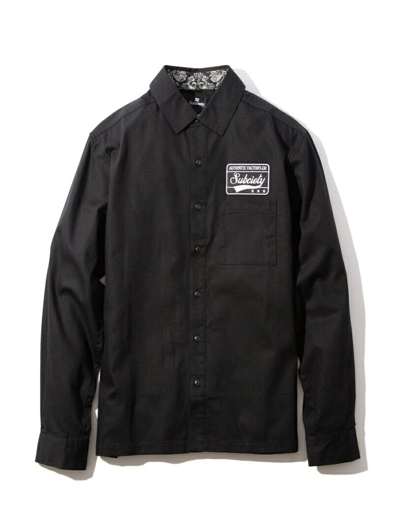 【SALE／30%OFF】Subciety Subciety/(M)EMBLEM SHIRT L/S-Plain- サブサエティ トップス シャツ・ブラウス ブラック ホワイト【RBA_E】【送料無料】