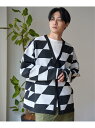 【SALE/50%OFF】VENCE share style 【洗濯機で洗える/吸水速乾】NOBLE PRODUCT ノーブルプロダクト 総柄ニットカーディガン...
