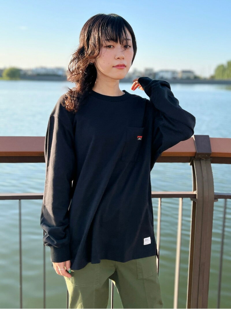 Grand PARK NICOLE NANGA *Grand PARK/ナンガ*グランドパーク別注ポケットロングスリーブTシャツ ニコル トップス カットソー・Tシャツ グレー ホワイト ブラック【送料無料】