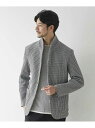 UNION STATION ニットジャガードスタンドジャケット メンズ ビギ ジャケット・アウター ブルゾン・ジャンパー ホワイト ネイビー【送料無料】