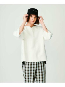 【SALE/55%OFF】tk.TAKEO KIKUCHI カットオフキーネック7分袖Tシャツ ティーケータケオキクチ カットソー Tシャツ ホワイト ブラック ベージュ【RBA_E】