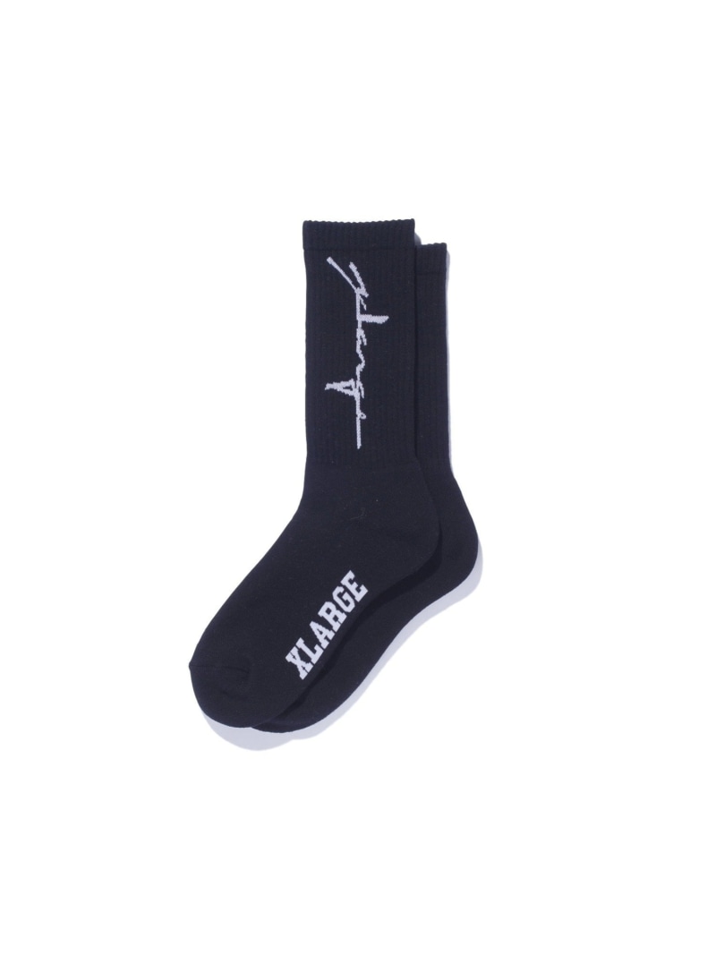 XLARGE DISTORTION LOGO SOCKS XLARGE エクストララージ 靴下・レッグウェア 靴下 ブラック パープル グレー