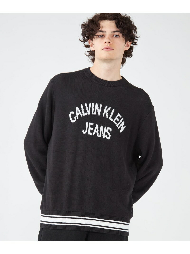 【SALE／50%OFF】Calvin Klein Jeans (M)【公式ショップ】 カルバンクライン バーシティ クルーネック セーター Calvin Klein Jeans J324493 カルバン・クライン トップス ニット ブラック【RBA_E】【送料無料】