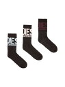 DIESEL メンズ ソックス 3足パック SKM-RAY-3PACK-CUSHIONED ディーゼル 靴下・レッグウェア 靴下 ブラック【送料無料】
