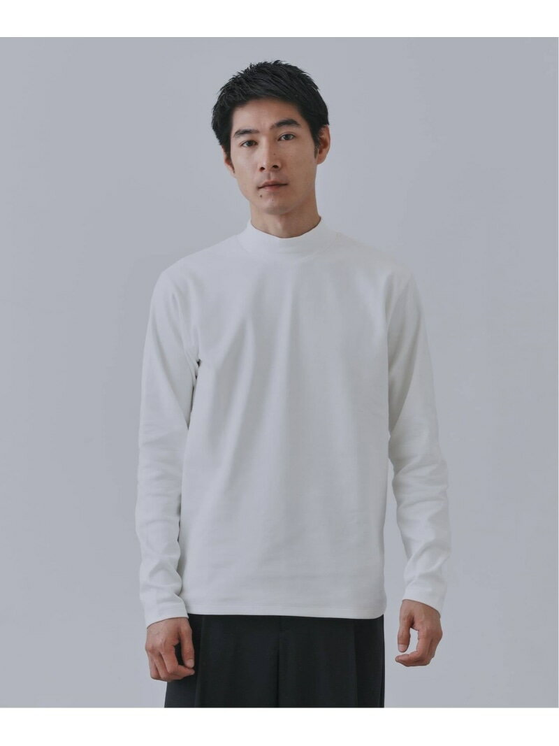 B.C STOCK 《予約》起毛 スムースモックネックロングスリーブTシャツ ベーセーストック トップス カットソー・Tシャツ ブラック ホワイト【先行予約】*【送料無料】