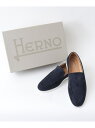 NOLLEY'S goodman 【HERNO/ヘルノ】モノグラム スエード ローファー 25SS ノーリーズ シューズ・靴 モカシン・デッキシューズ ネイビー...