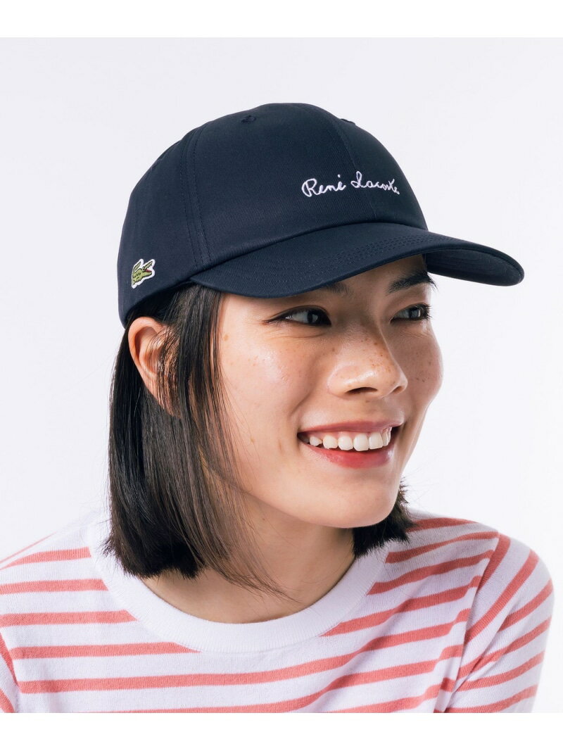 ラコステ LACOSTE スクリプトネームステッチキャップ ラコステ 帽子 キャップ ネイビー【送料無料】