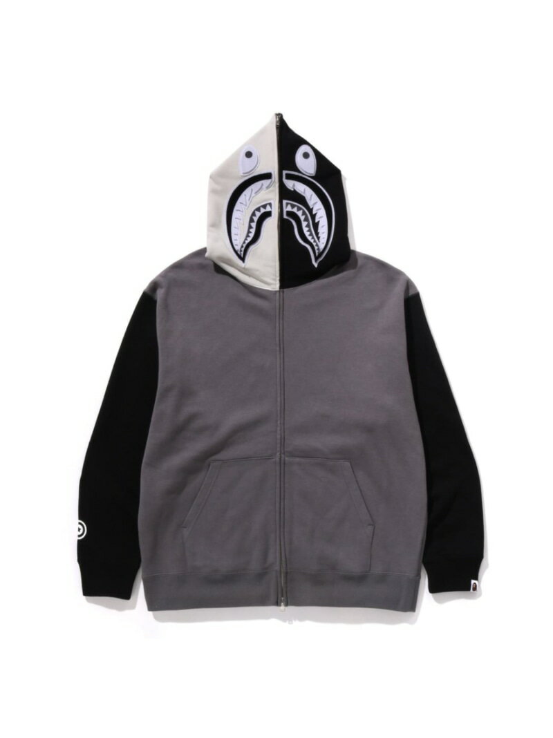 A BATHING APE SHARK FULL ZIP HOODIE #1 ア ベイシング エイプ トップス パーカー・フーディー ホワイト グレー【送料無料】