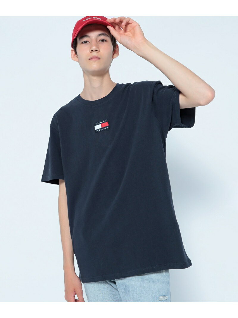 【SALE／30%OFF】TOMMY JEANS (M)TOMMY HILFIGER(トミーヒルフィガー) TJM TOMMY BADGE TEE トミーヒルフィガー トップス カットソー・Tシャツ ネイビー ブラック ホワイト レッド【RBA_E】【送料無料】