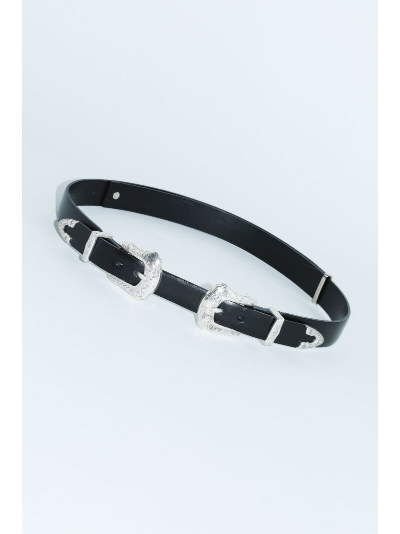 TOGA TOO Double buckle belt トーガ ファッション雑貨 ベルト ブラック【送料無料】