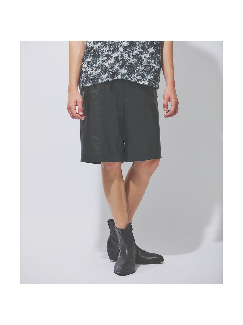 5351POUR LES HOMMES 【セットアップ対応】レザー スラックス ショートパンツ ゴーサンゴーイチプールオム パンツ その他のパンツ ブラック【送...