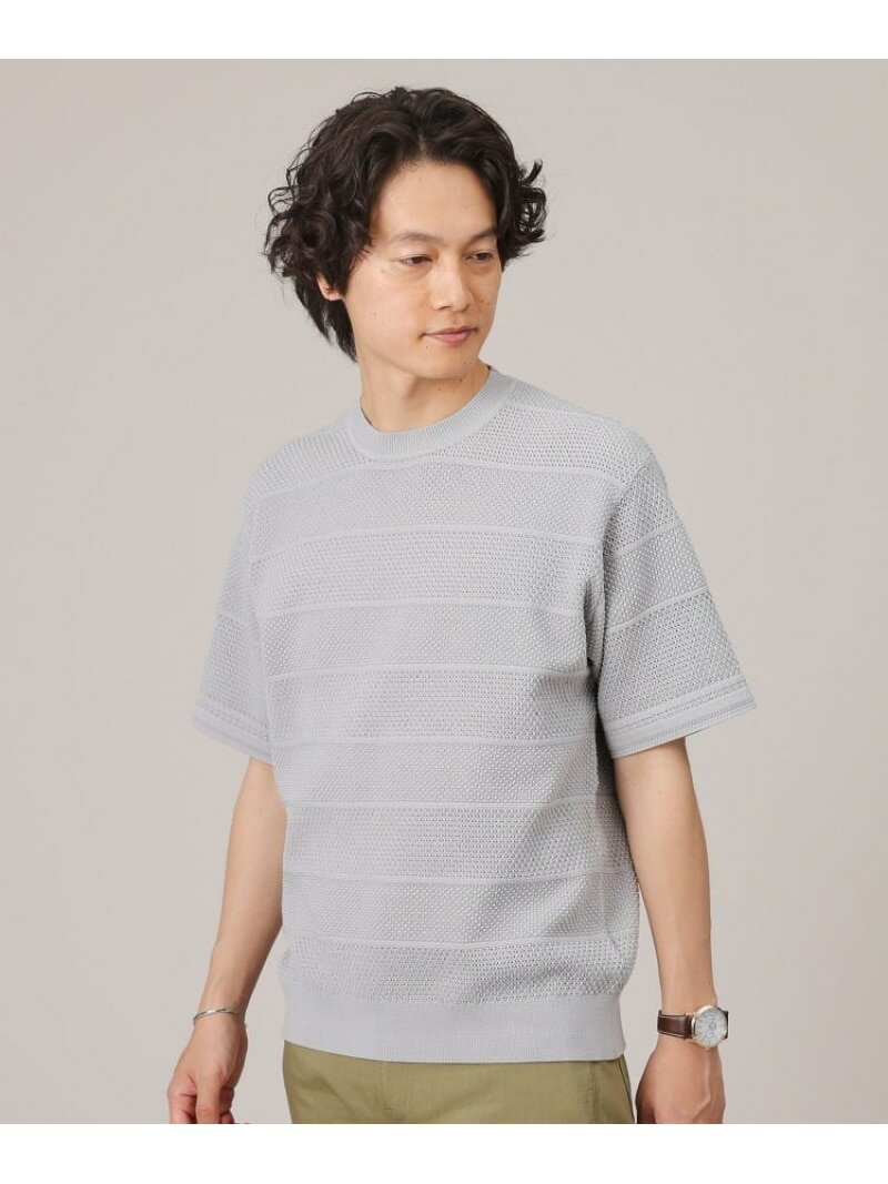 【SALE／10%OFF】TAKEO KIKUCHI 【イージーケア】スポンディッシュ ニットTシャツ タケオキクチ トップス ニット グレー ブラック ブルー【RBA_E】【送料無料】