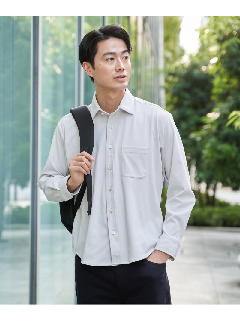 IKKA LOUNGE GOKU楽ワークワッフルスイスカラーシャツ イッカ トップス シャツ・ブラウス ホワイト ブルー グレー【先行予約】*【送料無料】