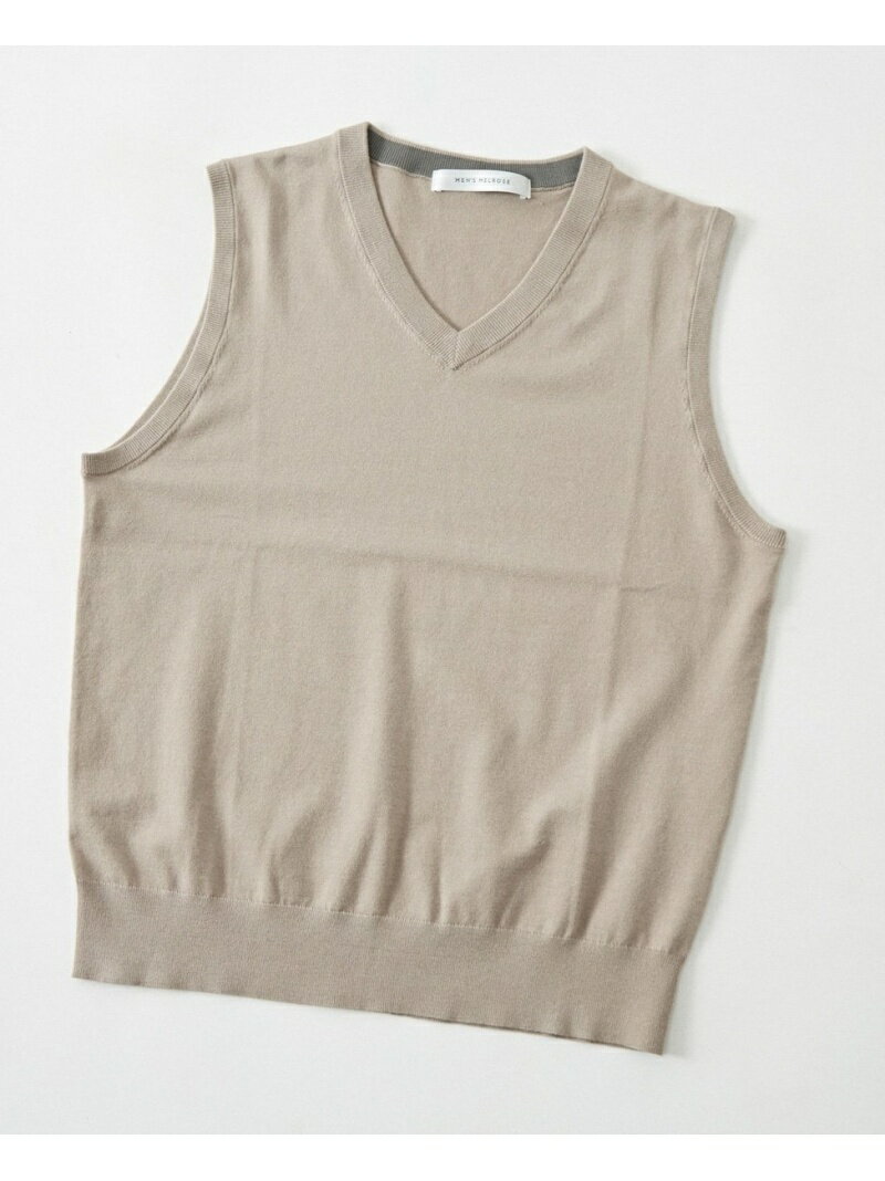 【SALE/40%OFF】MEN'S MELROSE ウォッシャブルハイゲージニットベスト メンズメルローズ トップス ベスト・ジレ グレー ブラウン ベージュ ネイビー【RBA_E】【送料無料】