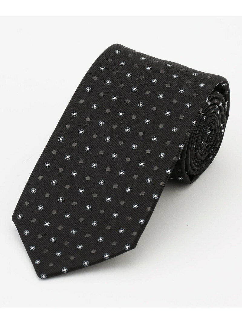 JOSEPH HOMME 【日本製】ドットコンビジャガード ネクタイ ジョゼフ オム スーツ・フォーマル ネクタイ・蝶ネクタイ グレー ブラック【送料無料】