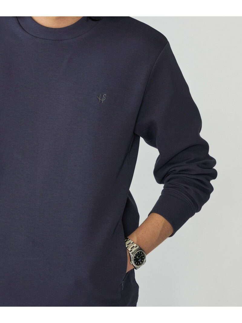 SHIPS MEN 【WEB限定】SHIPS: テレワーク ビズ ワンポイントロゴ ハイゲージ ダブルニット スウェット シップス トップス スウェット・トレー...