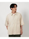 BEAUTY&YOUTH UNITED ARROWS <koti BEAUTY&YOUTH> メリノウール キャンプカラー ショートスリーブシャツ ビューティー&ユース ユナイテッドアローズ トップス シャツ・ブラウス ホワイト ネイビー ブラウン【送料無料】(4)