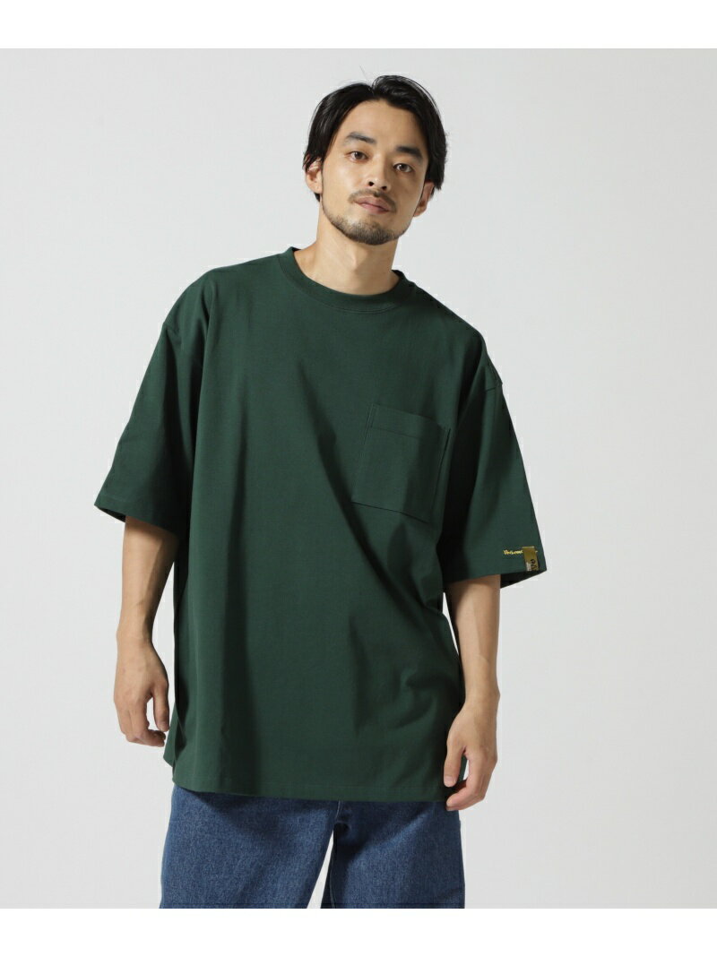 AVIREX EMBROIDERY TAPING & TAPING POCKET CREW NECK T-SHIRT アヴィレックス カットソー Tシャツ グリーン ブラック グレー ホワイト ブラウン【送料無料】