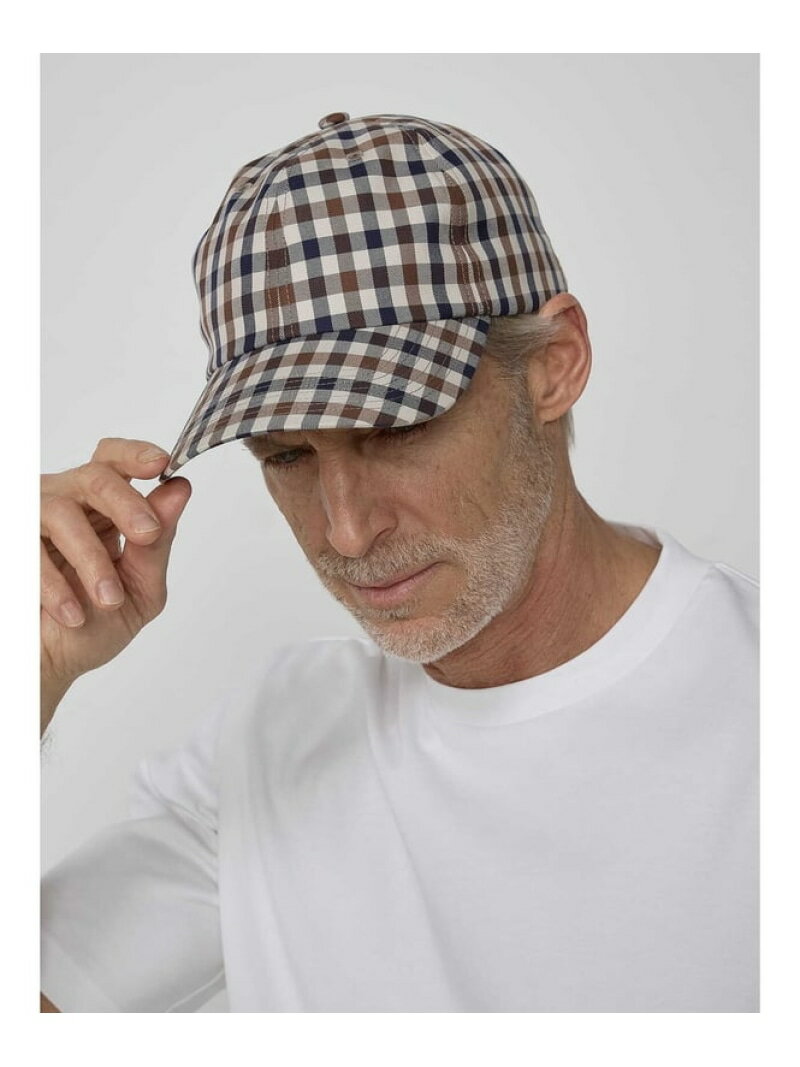 Aquascutum MEN Club Check CAP ANAXL[^ Xq ̖̑Xq lCr[yz