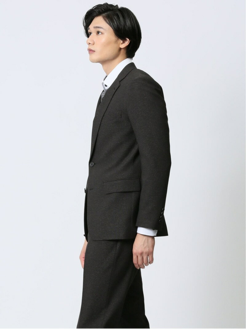 【SALE／47%OFF】m.f.editorial ストレッチウォッシャブル スリムフィット 2ボタンジャケット 組織こげ茶(セットアップ可能) タカキュー スーツ・フォーマル スーツジャケット ブラウン【RBA_E】【送料無料】