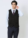 【SALE/30%OFF】TAKA-Q ウォッシャブル ウール混 ヘリンボン柄 前開きベスト メンズ 長袖 ギフト プレゼント インナー トップス カジュアル ...
