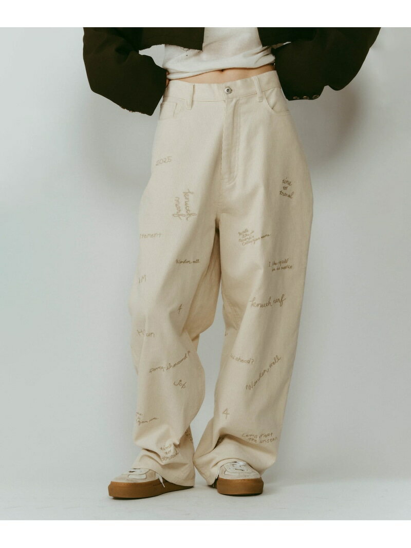 Knuth Marf Knuth Marf/embroidered corduroy pants カセットチャート パンツ その他のパンツ ネイビー..