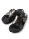 MEN'S BIGI 【Artesanos/アルテサノス】別注 レザークロスストラップサンダル メンズ ビギ シューズ・靴 サンダル ブラック ブラウン【送料無...
