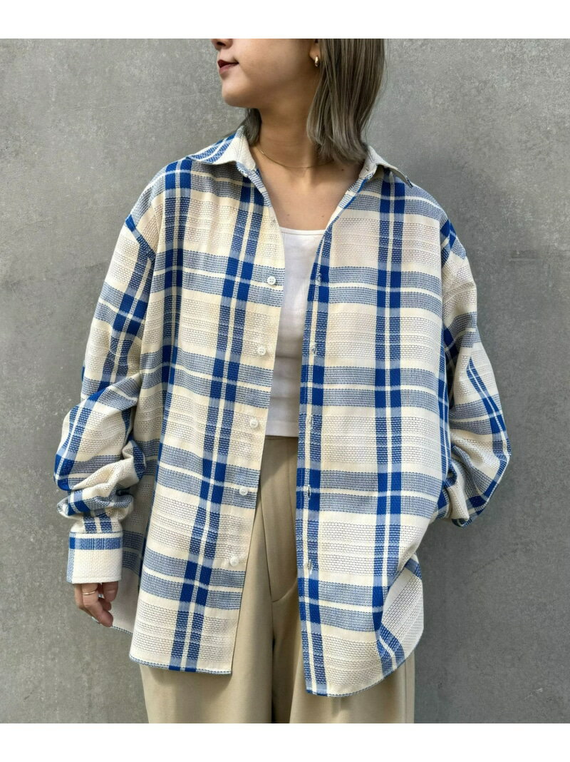 【SALE／10%OFF】CIAOPANIC TYPY 【佐久間大介さん着用】バスケット編みメッシュチェックシャツ チャオパニックティピー トップス シャツ・ブラウス ベージュ イエロー グリーン ネイビー レッド ブラウン ブラック【RBA_E】【送料無料】