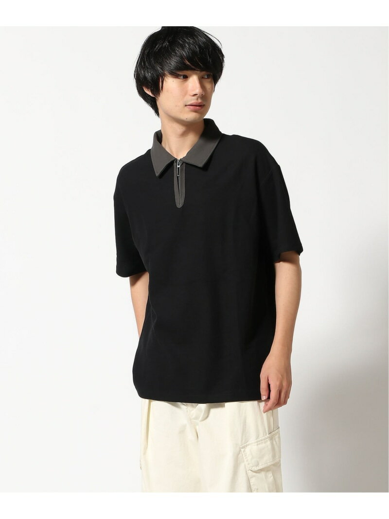 【SALE/84%OFF】SETUP7 SETUP7/ハーフジップバイカラーポロシャツ SCCH393 セットアップセブン トップス ポロシャツ ホワイト グリ...