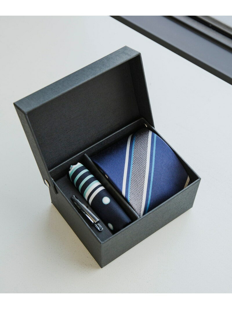 UNITED ARROWS green label relaxing ネクタイ ハンカチ ネクタイピン 3点セット ギフトボックス ユナイテッドアローズ グリーンレーベルリラクシング スーツ・フォーマル ネクタイ・蝶ネクタイ レッド【送料無料】