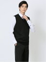 【SALE/30%OFF】TAKA-Q ウォッシャブル ウール混 チェック柄 プルベスト メンズ 長袖 ギフト プレゼント インナー トップス カジュアル 厚手...