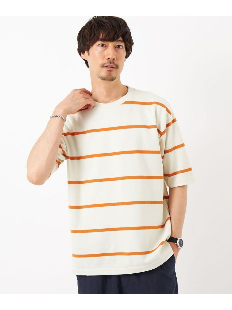 【SALE／40%OFF】UNITED ARROWS green label relaxing FINE ボーダー クルーネック Tシャツ ユナイテッドアローズ アウトレット トップス カットソー・Tシャツ ホワイト ネイビー【RBA_E】