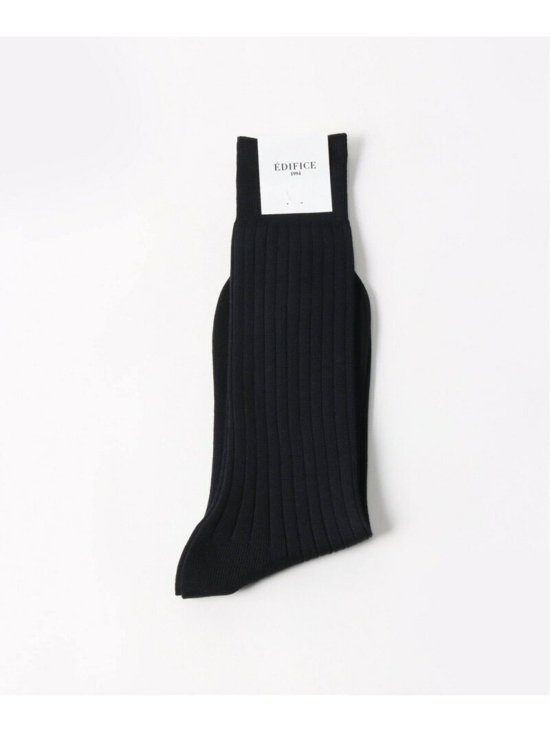 EDIFICE リブソックス ソックス エディフィス 靴下・レッグウェア 靴下 ブラック ホワイト オレンジ ブルー