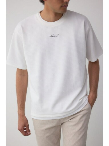 【SALE/20%OFF】AZUL BY MOUSSY フェイクレイヤードジャガードTシャツ アズールバイマウジー トップス カットソー・Tシャツ ホワイト ブラック【RBA_E】 【SALE/20%OFF】AZUL BY MOUSSY フェイクレイヤードジャガードTシャツ アズールバイマウジー トップス カットソー・Tシャツ ホワイト ブラック【RBA_E】
