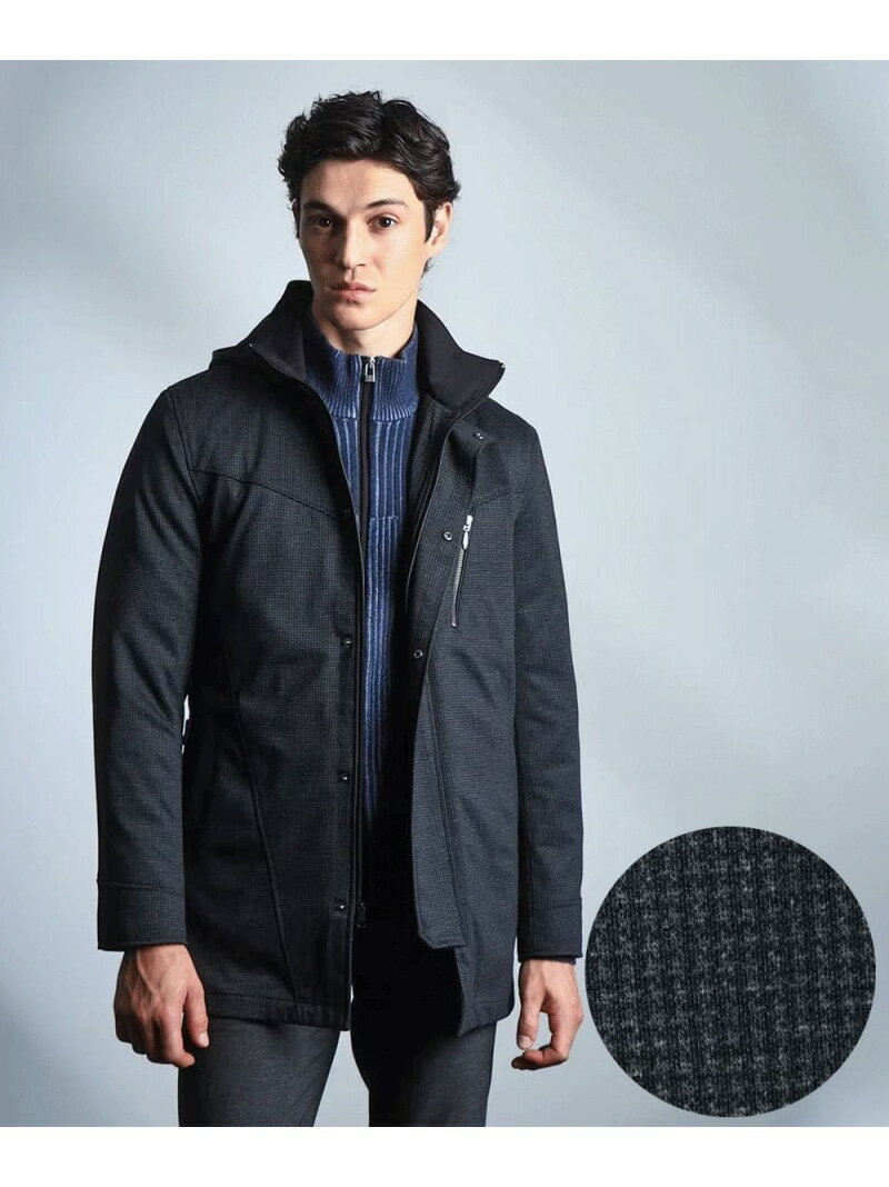 MK MICHEL KLEIN homme 【4サイズ/中綿ライナー付/3WAY】フード付きコート / 千鳥柄 ミッシェルクランオム ジャケット・アウター モッズコート【送料無料】