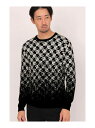 HIGH STREET HIGH STREET∴グラデーションキカ柄モールクルーネックニット トルネードマート トップス ニット グレー ブラック【送料無料】