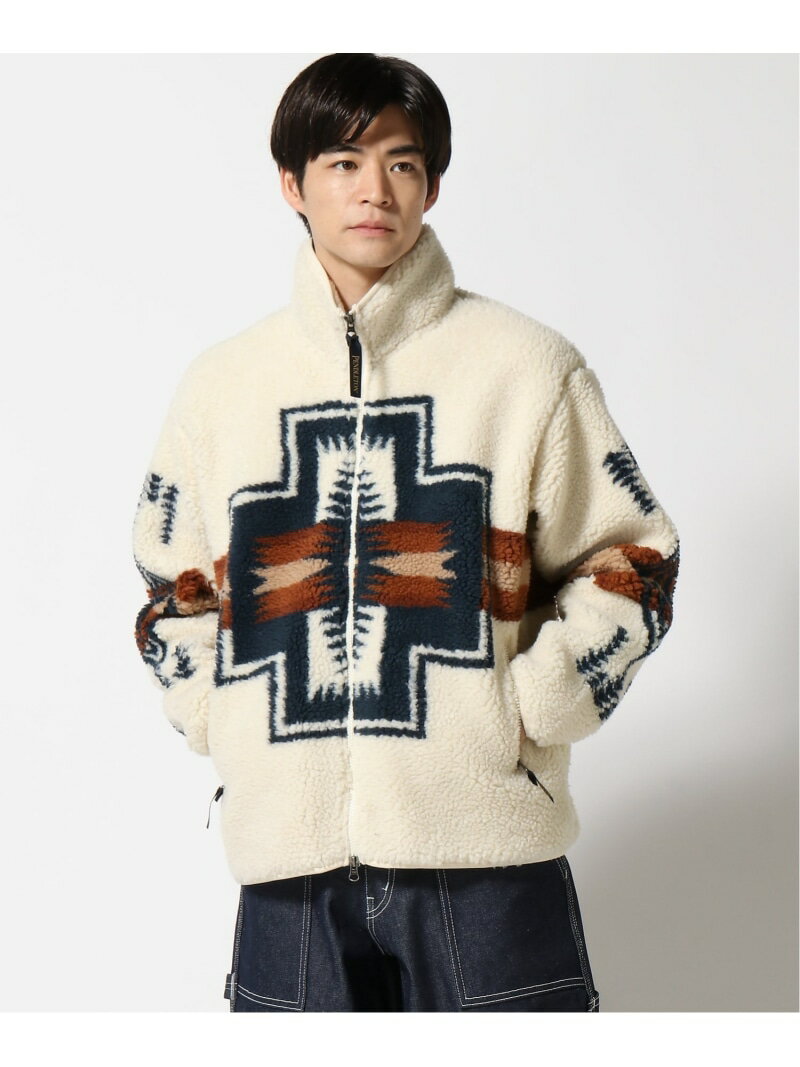 PENDLETON (M)PENDLETON/ペンドルトン Boa Stand Blouson ジャックローズ ジャケット アウター ブルゾン ジャンパー ベージュ ブラック【送料無料】