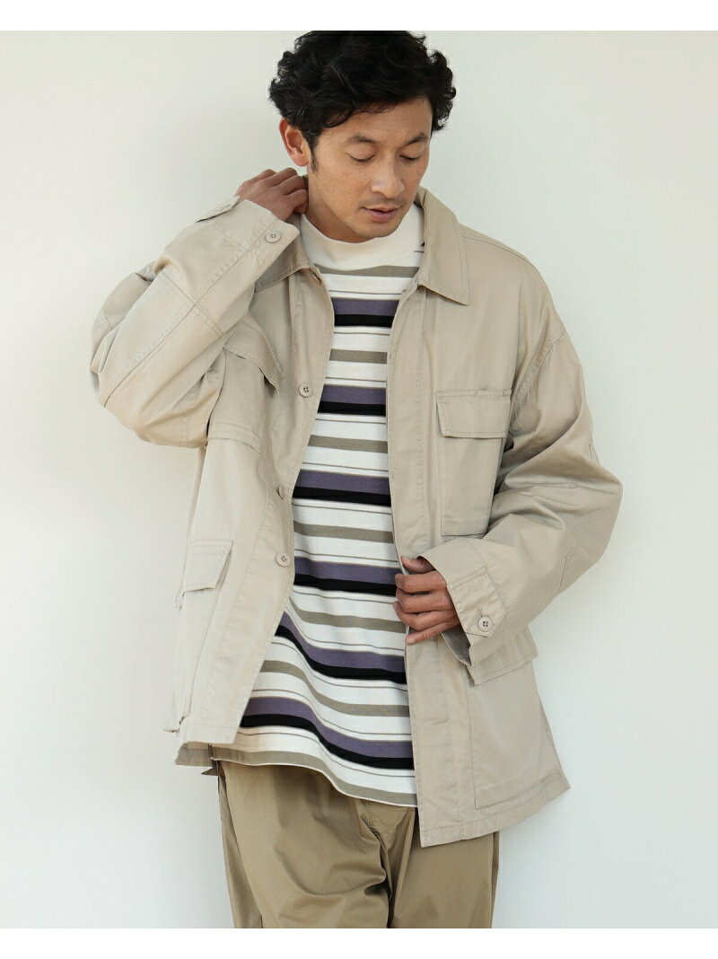 【SALE／50%OFF】B:MING by BEAMS B:MING by BEAMS / ギャバジン ミリタリー ブルゾン(セットアップ対応) アウター ビーミング ライフストア バイ ビームス コート/ジャケット ブルゾン ベージュ ネイビー【RBA_E】【送料無料】