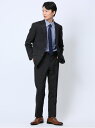 【SALE/40%OFF】TAKA-Q ウール混 レギュラーフィット 2ボタン2ピーススーツ ストライプ黒 セットアップ ジャケット ビジネス メンズ タカキュ...