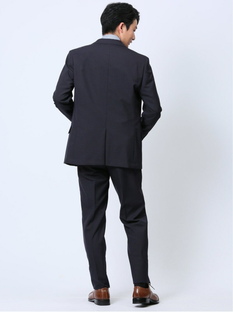 TAKA-Q ウール混 レギュラーフィット 2ボタン2ピーススーツ ストライプ紺 セットアップ ジャケット ビジネス メンズ タカキュー スーツ・フォーマル セットアップスーツ ネイビー【送料無料】