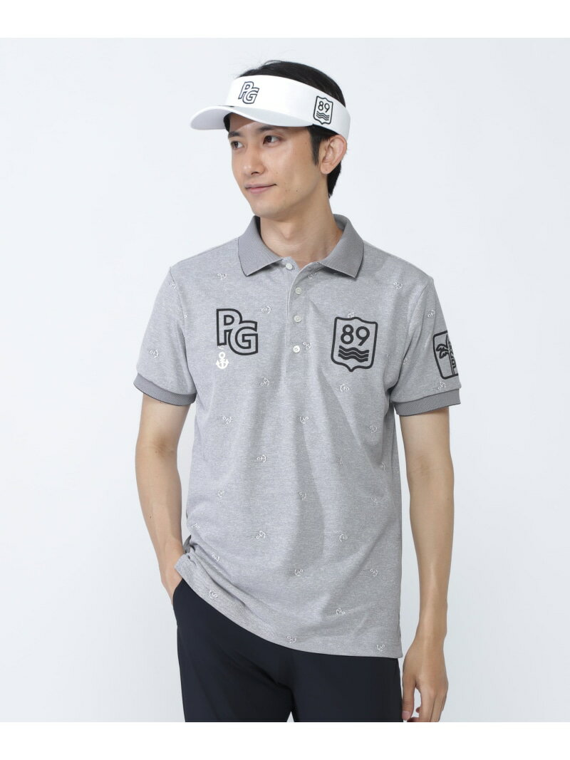 PEARLY GATES ストレッチカノコアンカージャガード半袖ポロシャツ パーリーゲイツ トップス ポロシャツ..