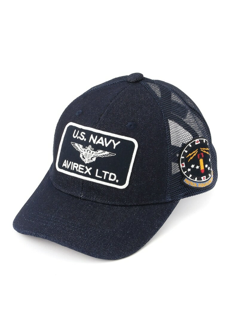 AVIREX AVIREX/(M)U.S NAVY MESH CAP ハンドサイン 帽子 キャップ ネイビー カーキ ブルー ブラック