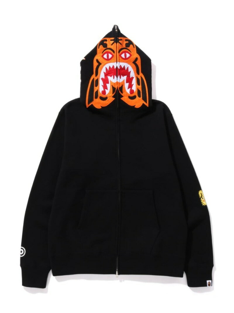 A BATHING APE TIGER FULL ZIP HOODIE  ٥  ȥåץ ѡաǥ ֥å 졼 ֥롼 åɡ̵