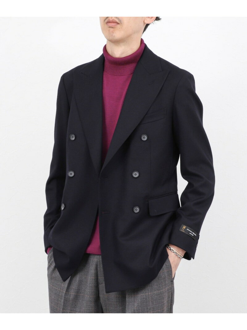NOLLEY'S goodman 《ビジカジ対応》尾州 WOOL W JACKET 25AW ノーリーズ ジャケット・アウター テーラードジャケット・ブレザー ネイビー【送料無料】