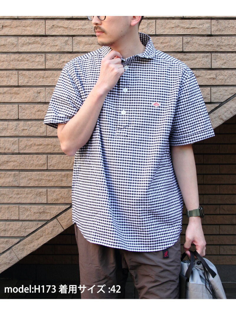 楽天Rakuten Fashion MenDANTON DANTON/（M）ROUND COLLAR P.O SHIRT C&S B0284 ステップス トップス シャツ・ブラウス ブラック ブルー【送料無料】