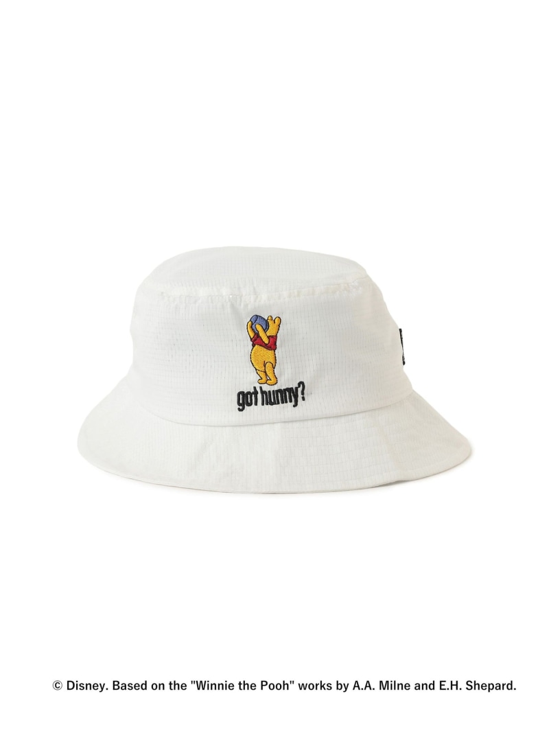 BEAMS GOLF 【別注】Disney / Winnie-the-Pooh バケットハット 母の日 プレゼント ディズニー ビームス ゴルフ 帽子 ハット ネイビー ホワイト【送料無料】