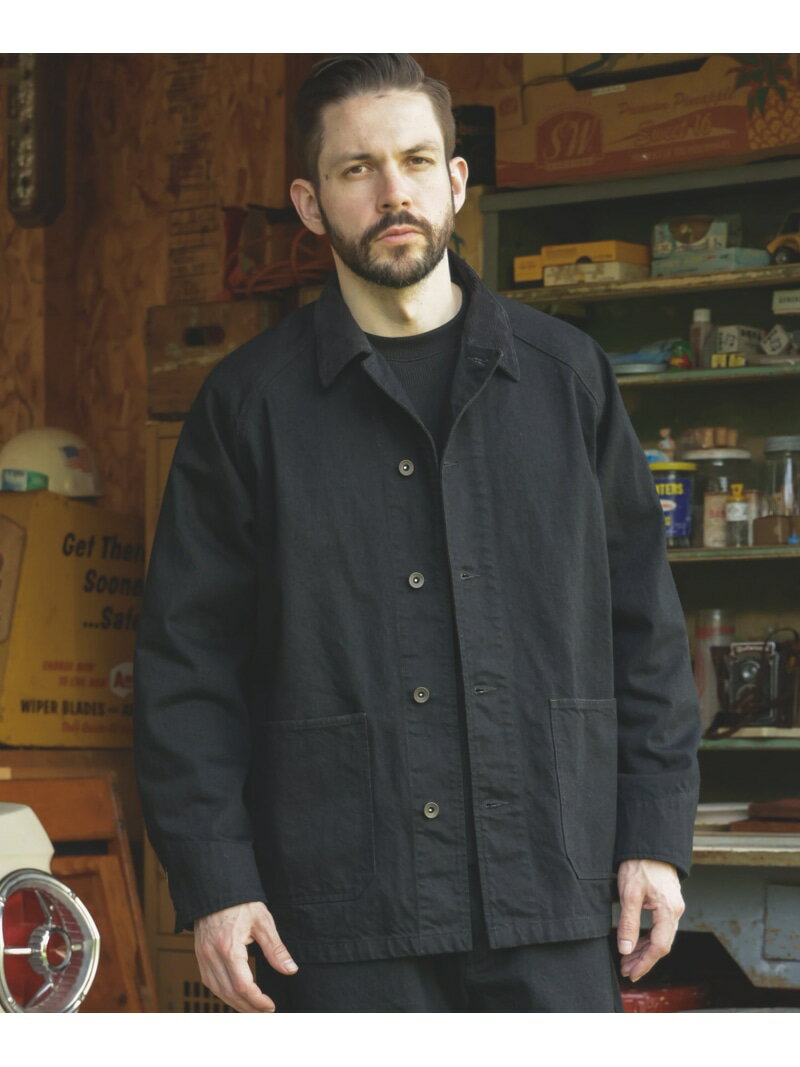 MR.OLIVE RINSE WASH 12oz CRUNCH DEINIM /5-BUTTON COVERALL ミスターオリーブ ジャケット・アウター カバーオール・ワークジャケット ブラック ネイビー【送料無料】