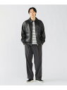 BEAMS HEART MEN レザー ブルゾン(S~XL) ビームス ハート ジャケット・アウター ブルゾン・ジャンパー ブラック【先行予約】*【送料無料】